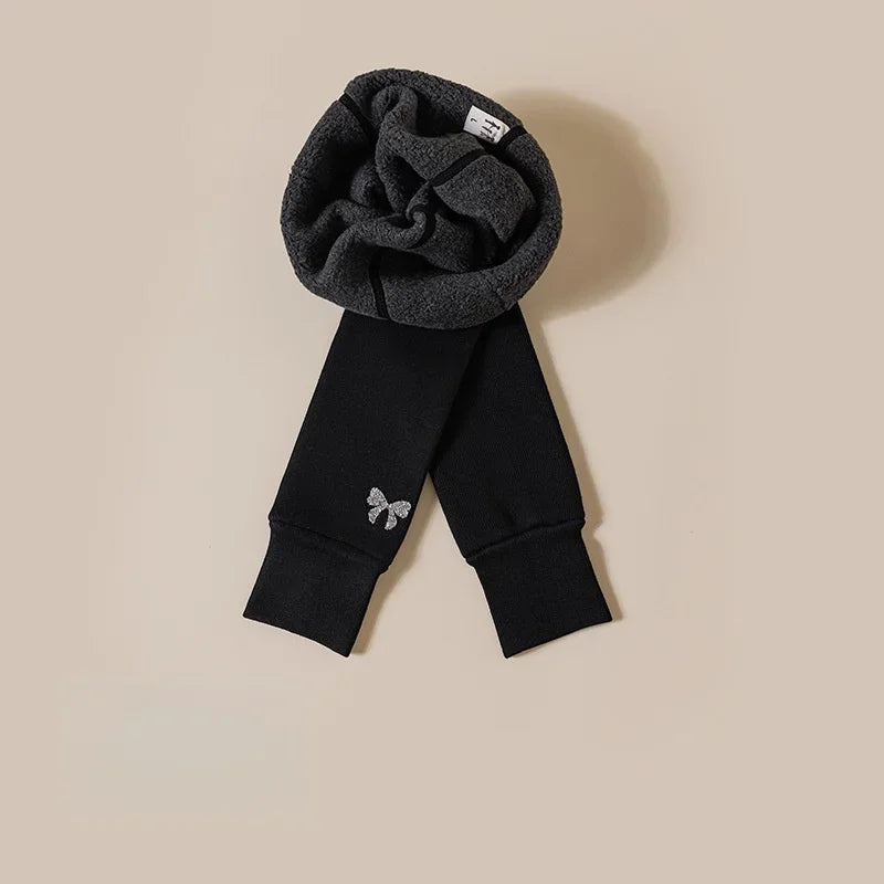 Girls' Fleece Lined Tights with Bow Embroidery - Winter Leggings 3-15Y - photo 7