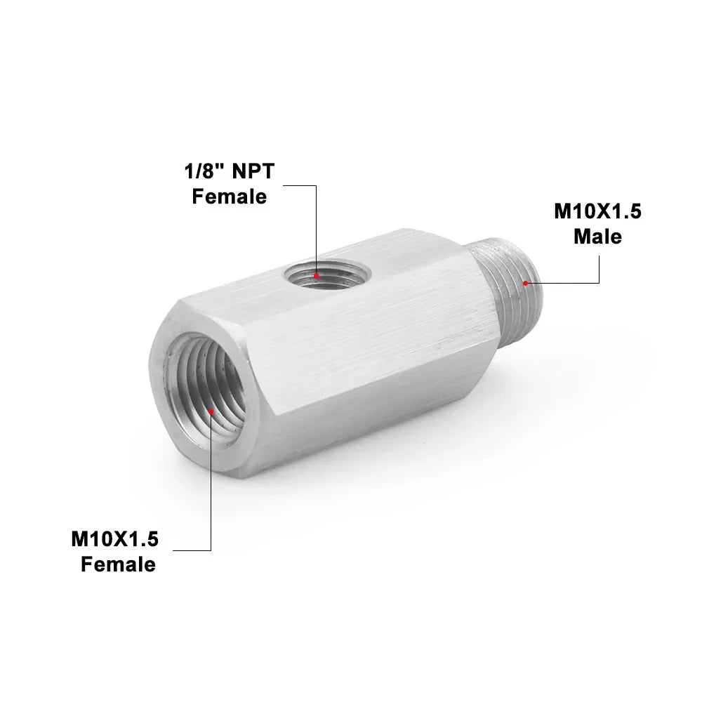 1pc Car Oil Pressure Sensor Steel Side Hole 1/8 "NNPT Internal Thread M12 M10 M14 1/8NPT 1/4NPT Pressure Gauge Interface Adapter
