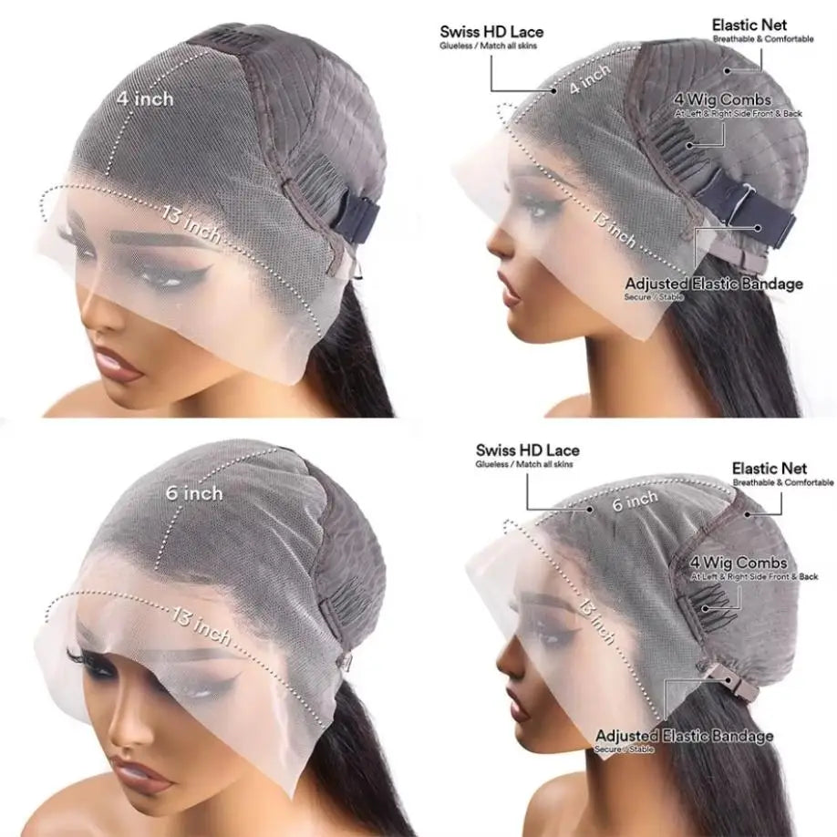 1B/30 Highlight 13x6 Lace Front Human Hair Wigs Ombre Black Brown Colored Preplucked Body Wave Lace Frontal Wig For Women 30Inch