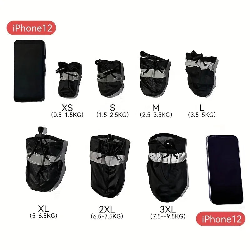 Water-Resistant Dog Rain Boots 4-Pack - Paw Covers for Small Dogs - photo 2