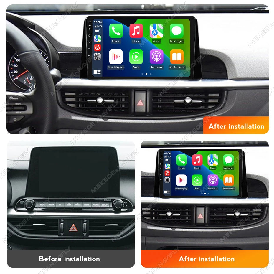 MEKEDE&Navifly Android 14 Wireless Carplay Auto For KIA Morning Picanto 2017-2020 Car Radio Multimedia Video Player 1 Din GPS BT