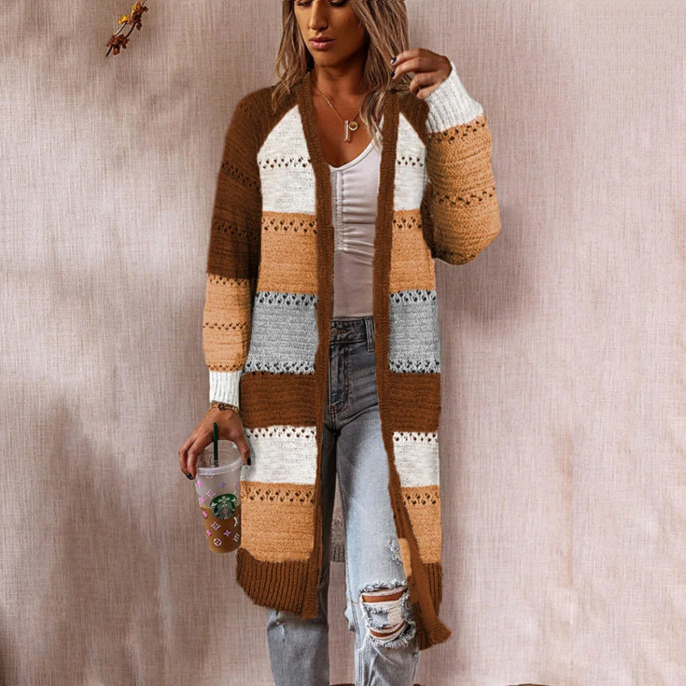 Women's Mid-Length Knitted Cardigan Sweater Autumn Winter Fashion 2025 New Style for Women