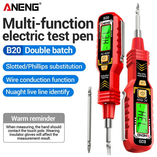 ANENG B20 Voltage Pen screwdriver dual head  11V~ 450V AC Voltage DetectionSmar Screwdriver Dual-use Slotted Cross Meter tools