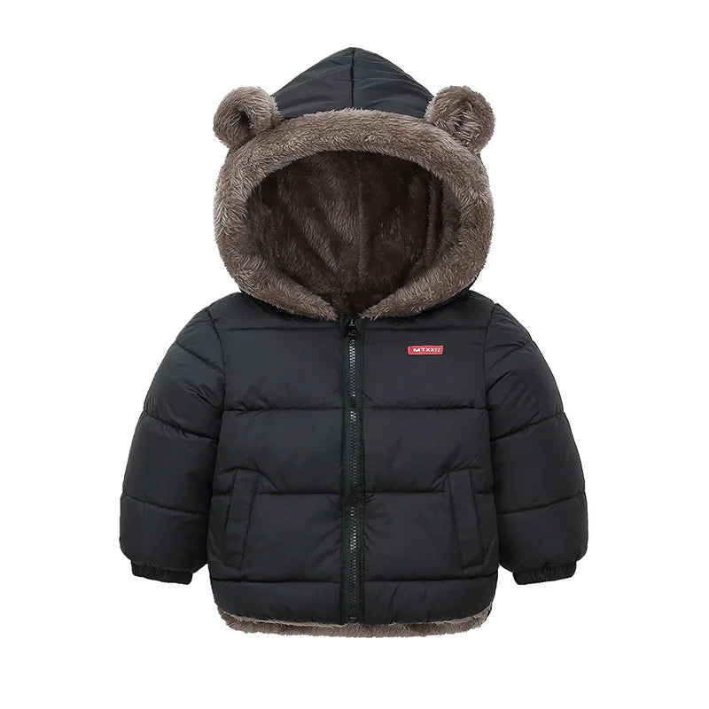 Kids Fleece Lined Hooded Coat - Padded Winter Jacket for Boys & Girls - photo 3