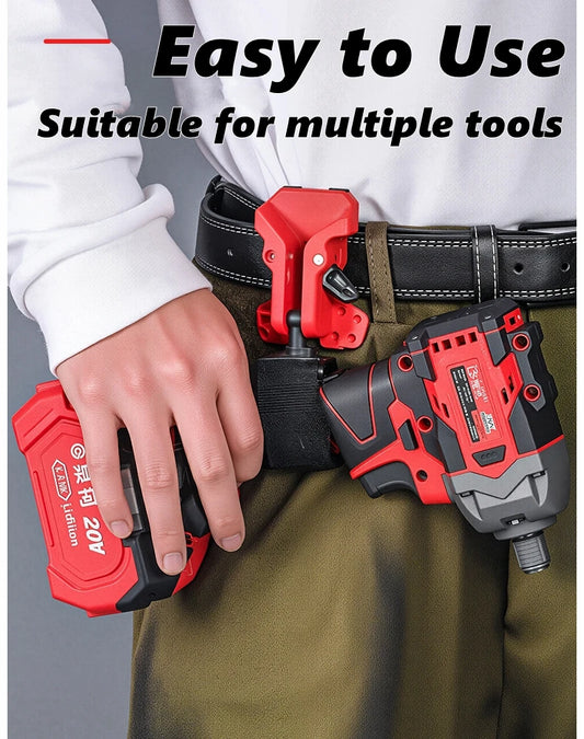 High-Hardness Self-Locking Drill Holder with Belt Clip Quick Release Power Tool Waist Holster Thickened Portable Storage