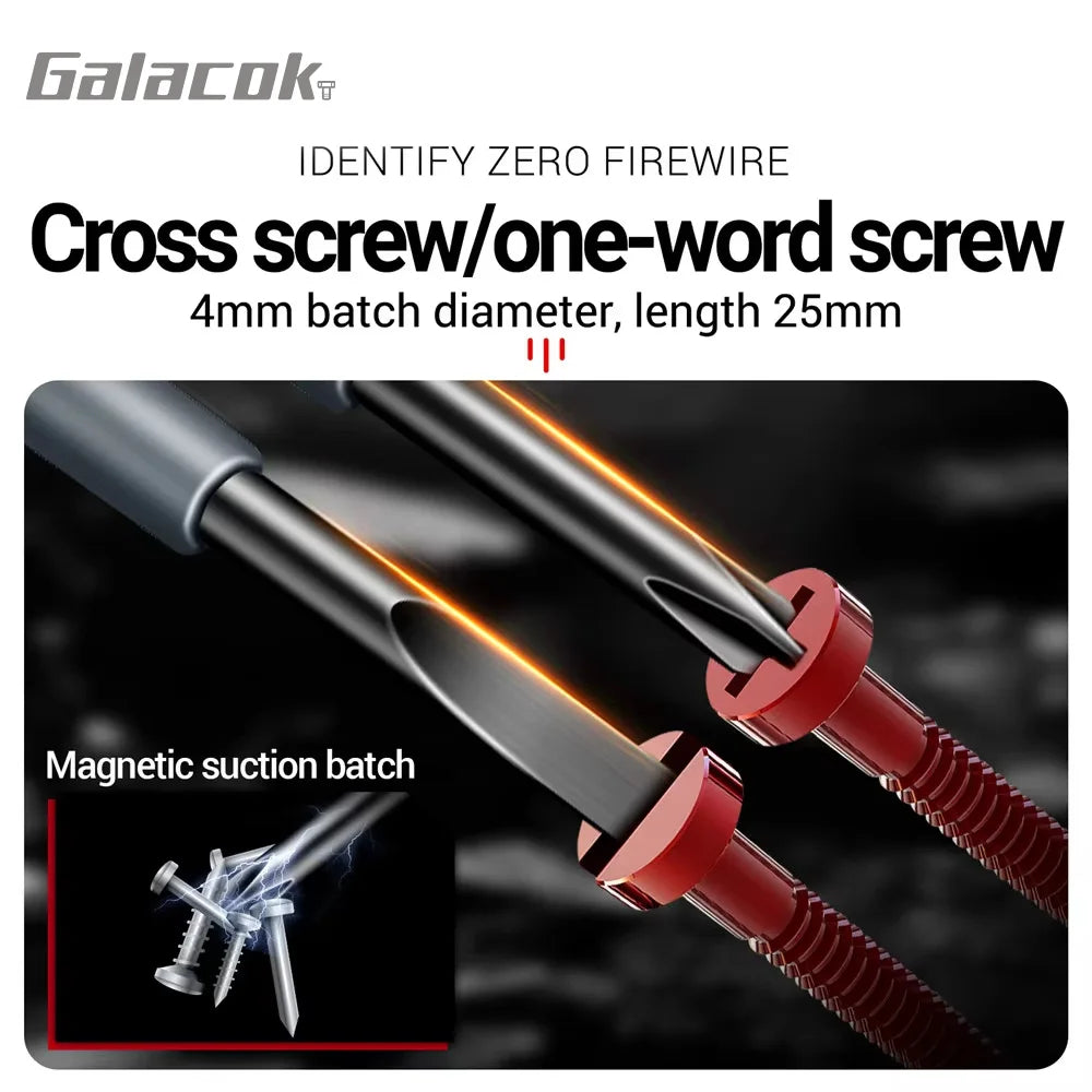 Multifunctional Electrician Test Screwdriver AC Non-contact Induction Test Pen Voltage Tester 70-600V Red Green Induction Lights, tool