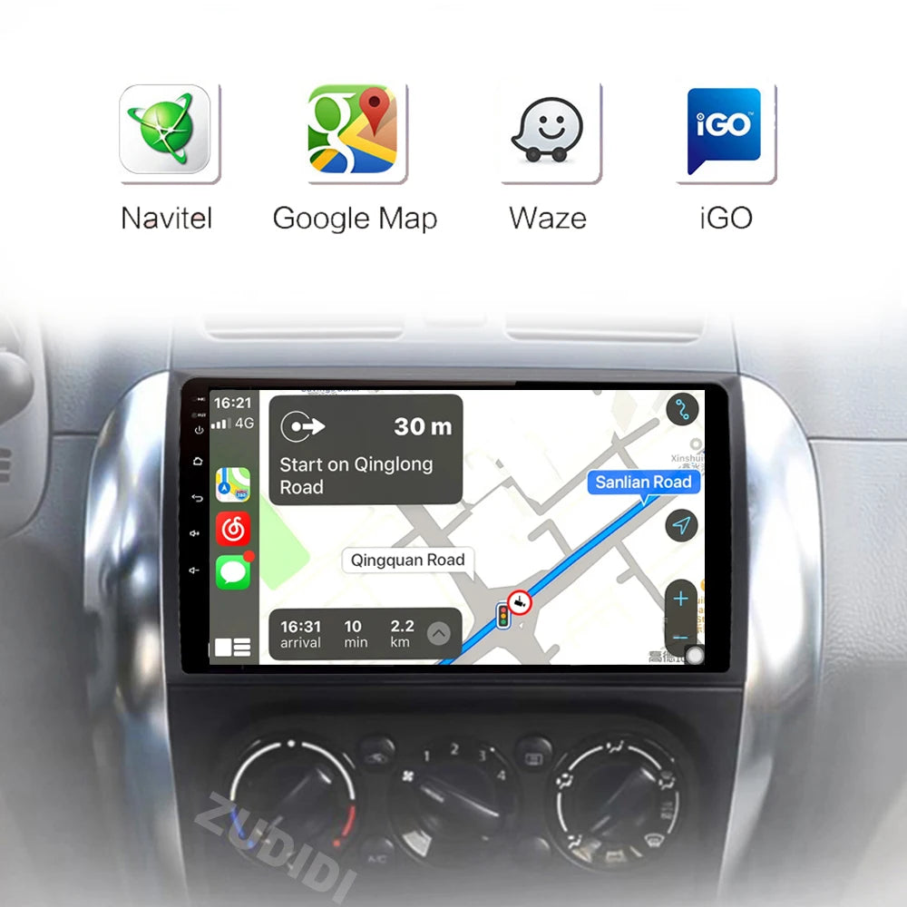 Android 16 Car Radio 4G+WIFI Carplay For Suzuki SX4 2006-2013 For Fiat Sedici 2005-2014 Car Multimedia GPS 2din autoradio