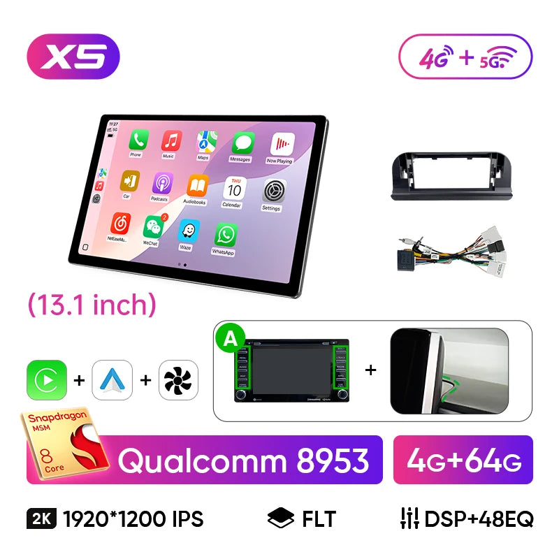 13.1" Car Stereo with Apple CarPlay & Android Auto, Compatible with Toyota Corolla E210 (2019-2025)
