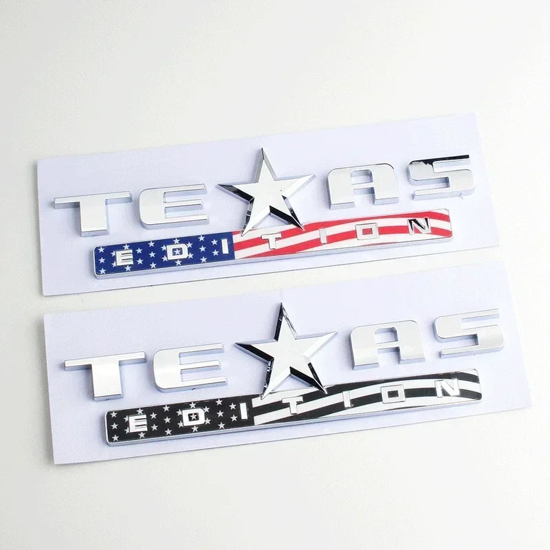 1pcs x Chrome Silver Black ABS TEXAS EDITION EMBLEM BADGE for CHEVY SILVERADO GMC SIERRA TRUNK STICKER DECAL