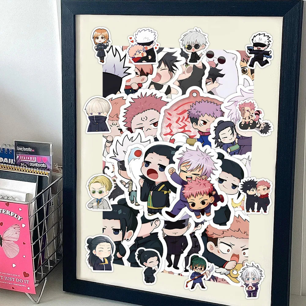 30/60/180pcs Jujutsu Kaisen Anime Stickers Cute Satoru Gojo Itadori Yuji Stationery Cartoon Sticker Phone Laptop Diary Kawaii