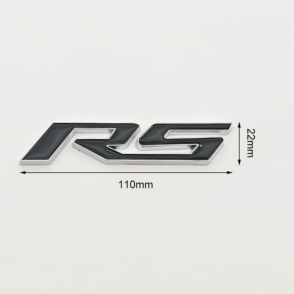 3D Metal RS logo Car Sticker Front Grill Emblem Trunk Badge Decals For Chevrolet Blazer Aveo Trax Cruze Sonic Onix Accessories