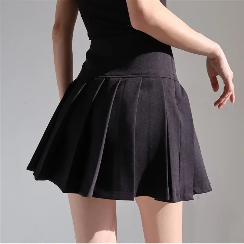 Mini Skirts Womens 2026 Summer Japanese School Pleated Skirts High Waist Kawaii Cute Skirt Uniform Harajuku