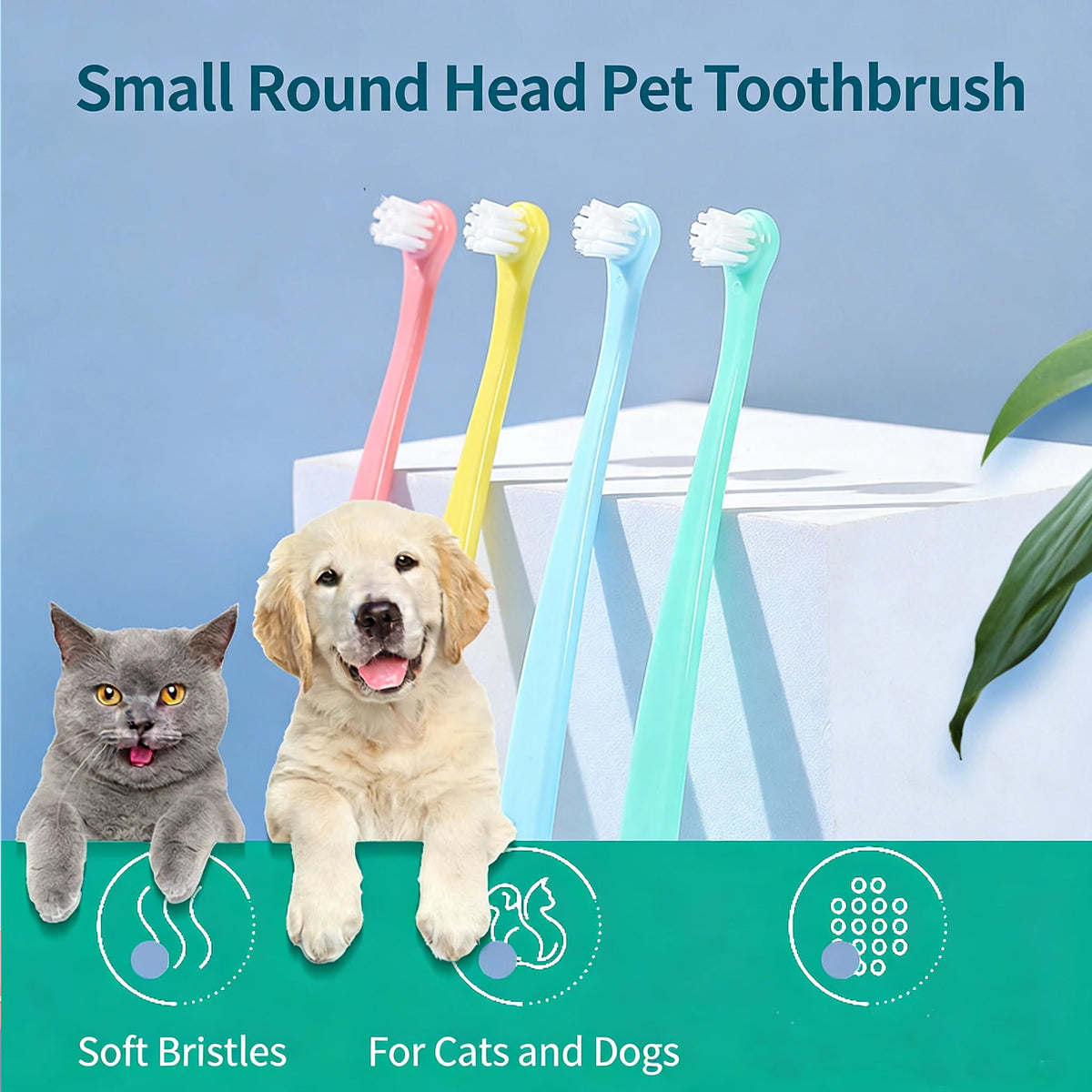 3-Pack Soft Pet Toothbrushes - Small to Large Dogs & Cats – photo 4