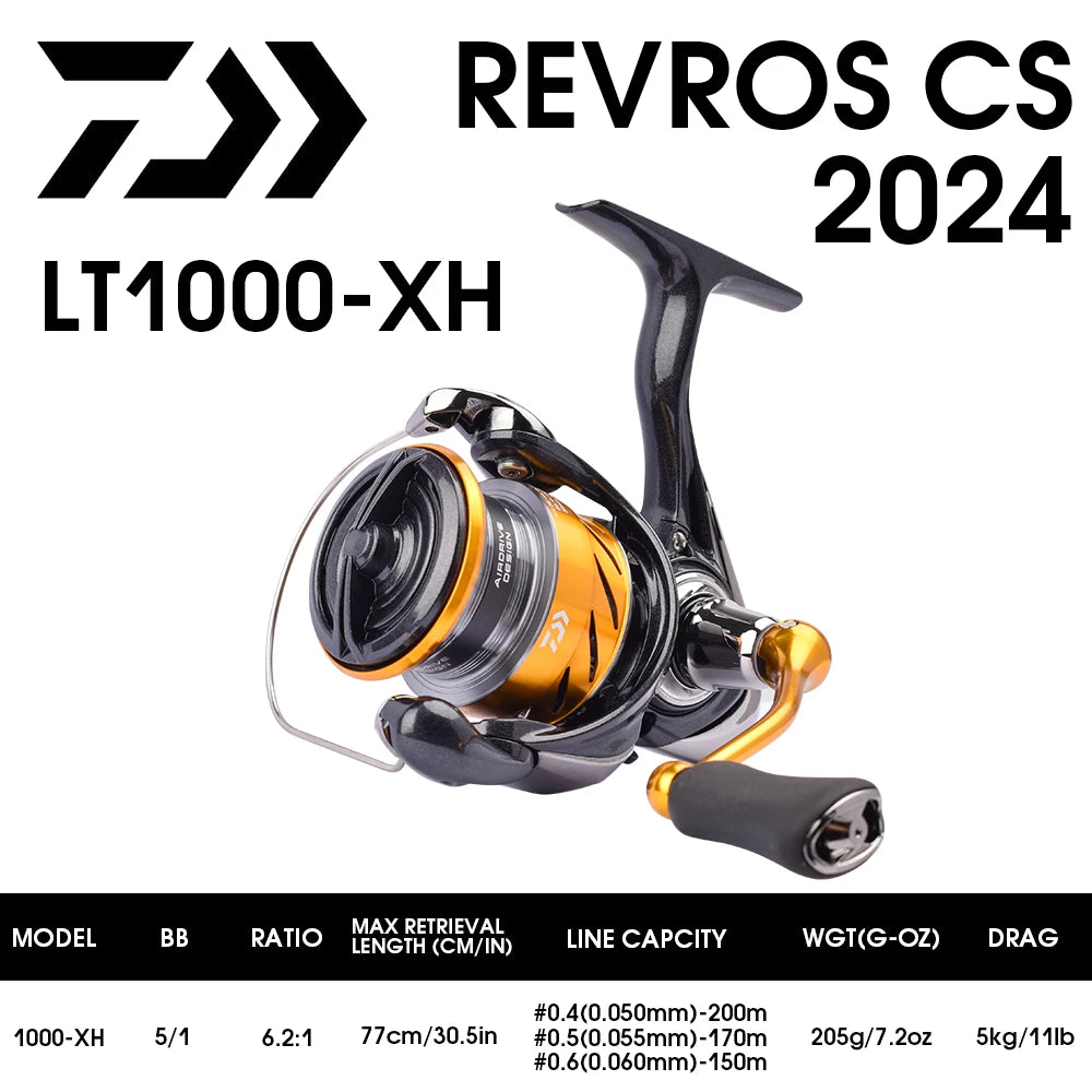 2024 DAIWA Fishing Spinning Reel REVROS CS LT 1000-6000 Fishing Reels 5KG/10KG/12KG Power 5.3:1/6.2:1 Seawater Spinning Reels