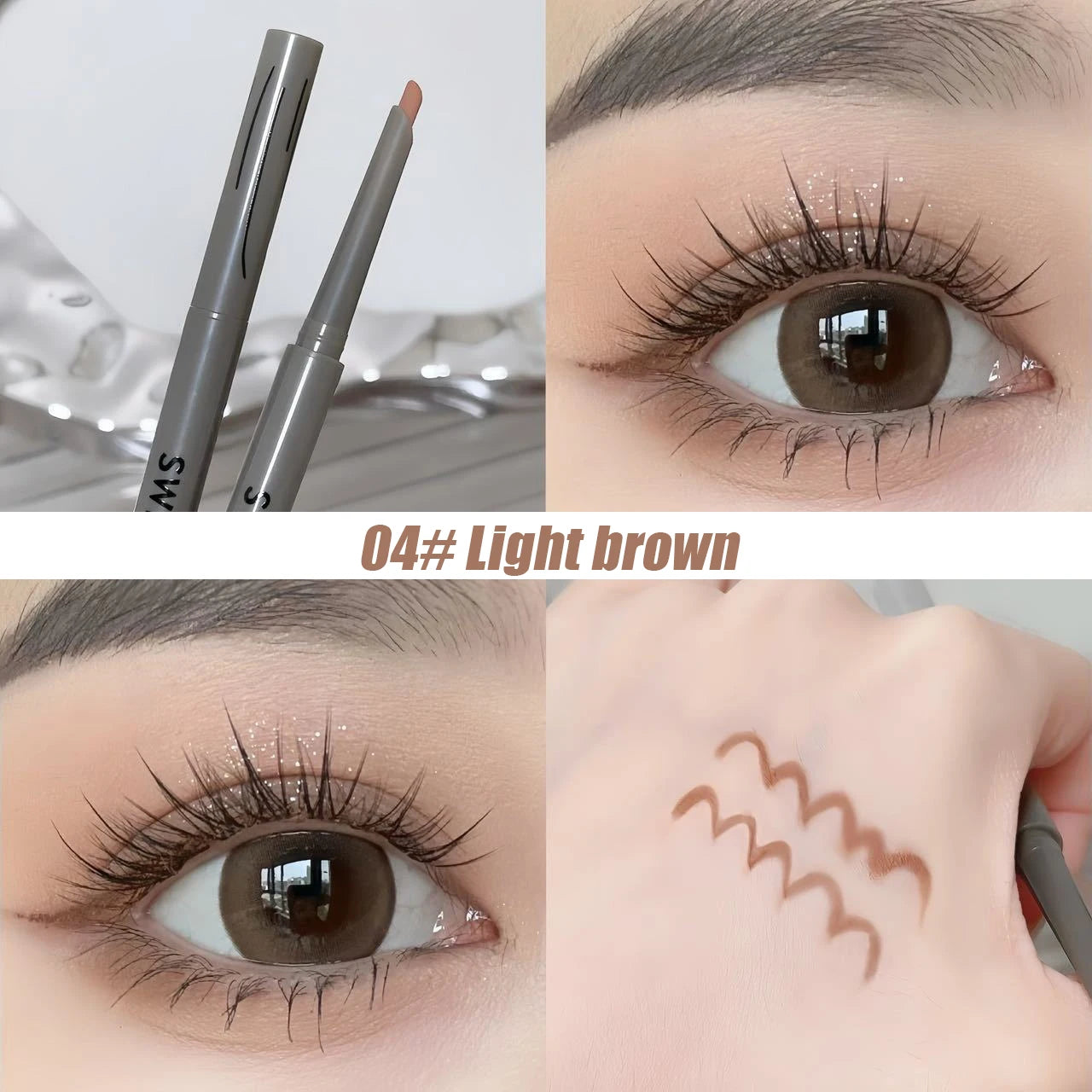 Silky Long-lasting Eye Liner Pencil  Eyeliner Pen Natural Matte Wine Red Eyeliner Easy To Color Waterproof Eye Make Up Cosmetics