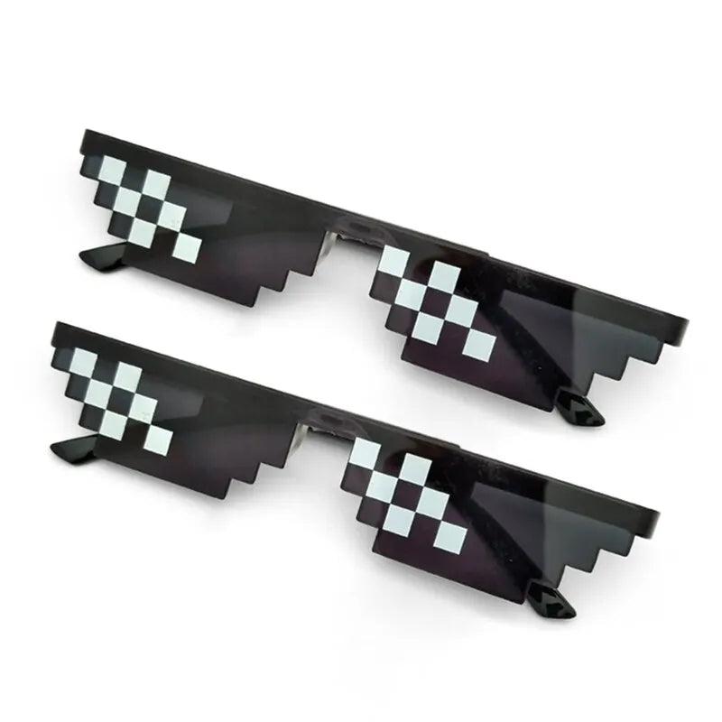 Pixelated Mosaic Sunglasses — 2-Pack Novelty Party Shades