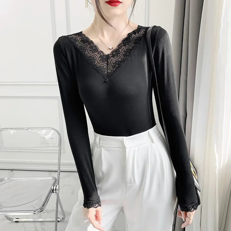 Women's Lace Trim Thermal Top - Long Sleeve Base Layer - photo 4