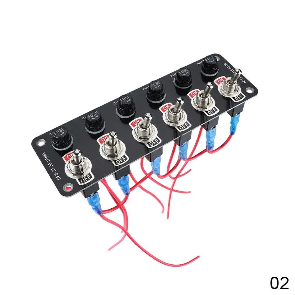 3/6 Gang Toggle Switch Panel On/Off Rocker Toggle Switch with 10A Fuse Racing Cars RV Camper Marine Boat Yacht 12V/24V Switches