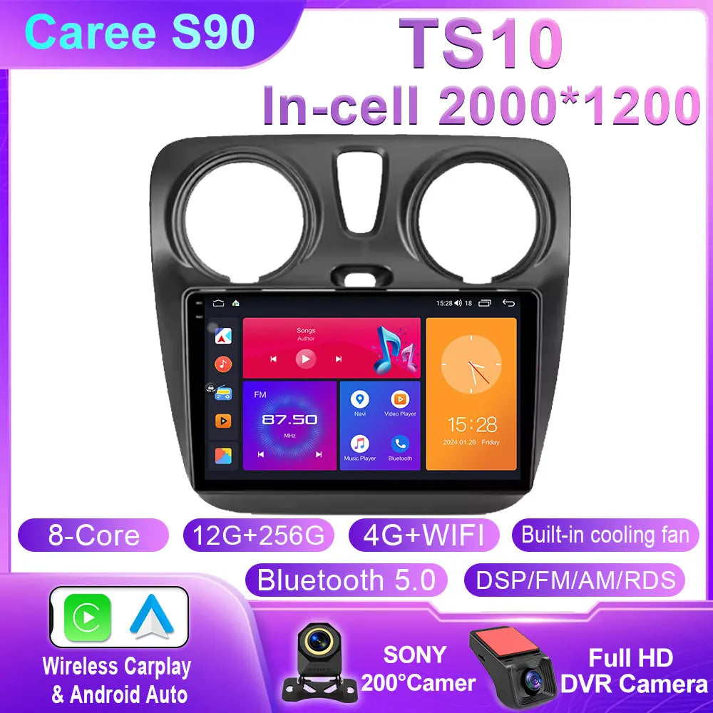 Car Stereo with Apple CarPlay & Android Auto, Compatible with Renault Dokker, Lodgy & Dacia
