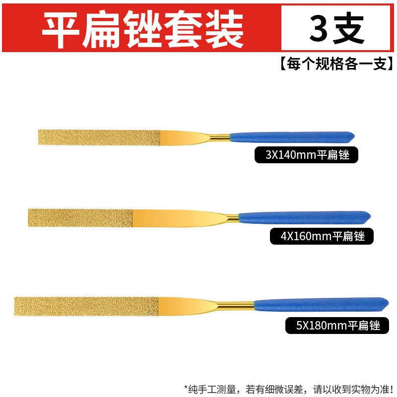 Diamond File, Titanium-coated File, Metal Jade Grinding Tool Set