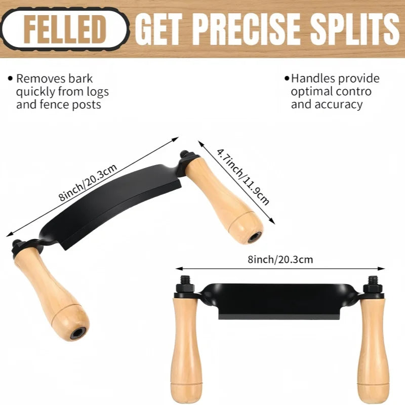 Bark Removal Tool Debarking Hand Tool Draw Shave Tool Ergonomic Efficient Comfortable Grip Tree Bark Peeler Tool Unsharpened