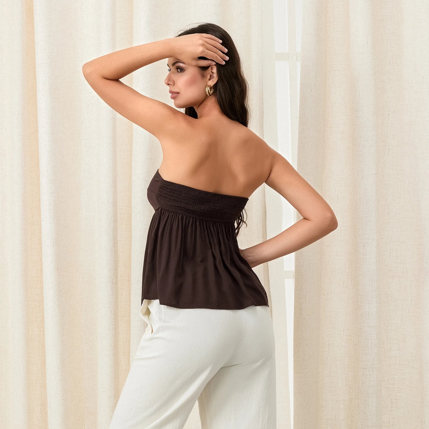 2026 Women Sexy Tube Top Summer Women Casual Tank Crop Tops Solid Color Elastic Design Backless Breathable Strapless Tops