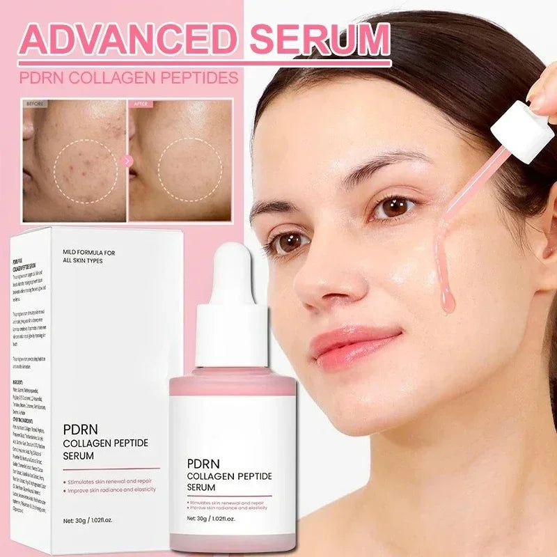 Collagen Peptide Facial Serum for Dull Skin Boosts Elasticity Skin Renewal Repair Salmon PDRN Korean Beauty Product