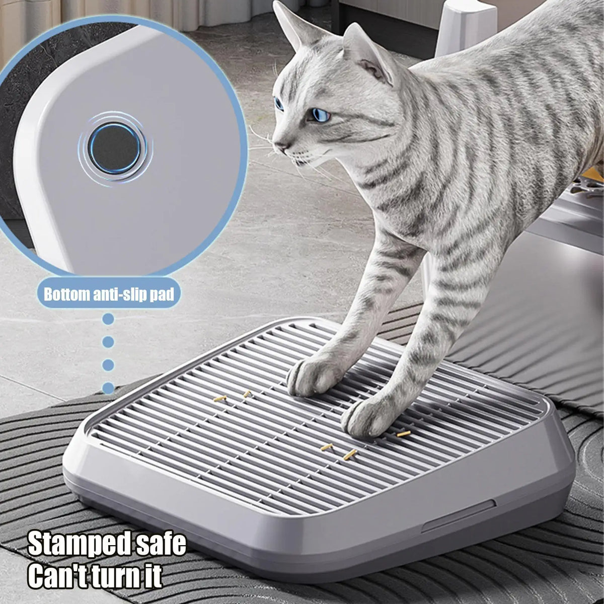 Elevated Cat Litter Trap Mat - Double Layer Tray with Ramp – photo 2