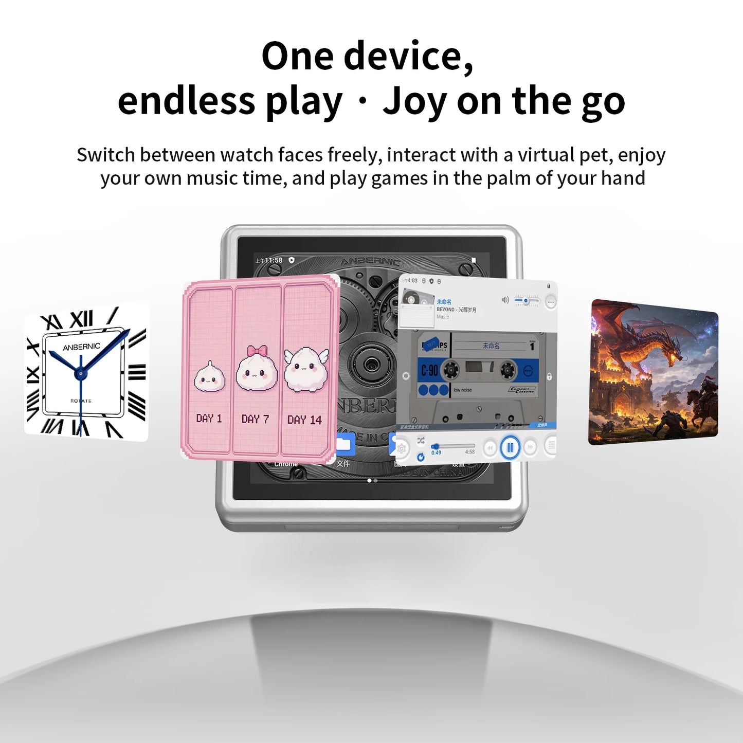 ANBERNIC RG Rotate Retro Handheld Game Console Android 12 T618 IPS Screen Game Emulator 3GB+32GB WiFi Portable Gaming Device