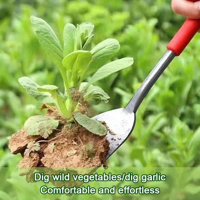 New Garlic Digging Shovel Agricultural Stainless Steel Flower Shovel Gardening Weeding Dig Wild Herbs 3-Point Shovel Garden Tool