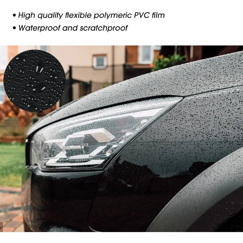 Automotive High Gloss Vinyl Wrap Grade PVC Black with Removable Adhesive for Car Roof Body Custom Paint Protection Film 150*50cm