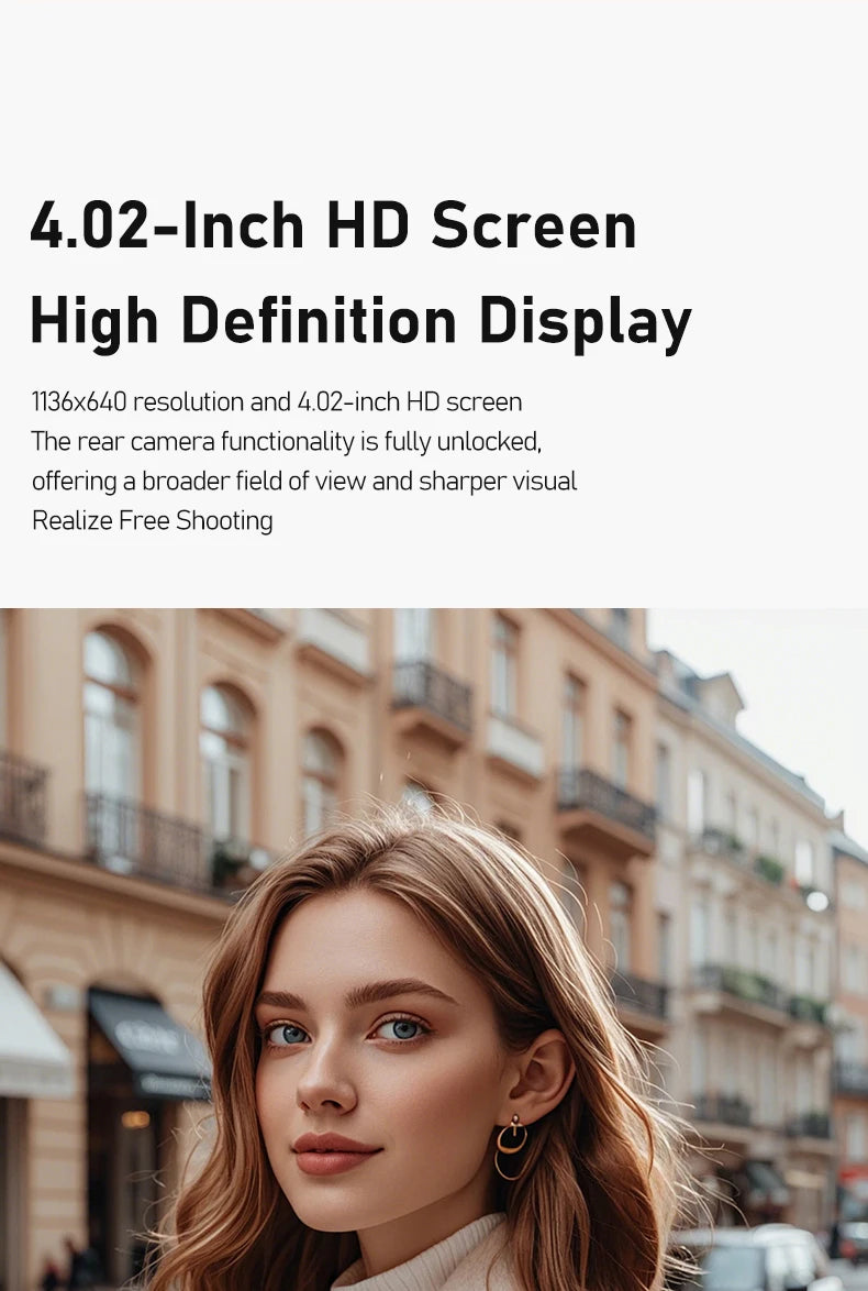 Smartphone Rear Camera Selfie Display Screen Wireless Wi-Fi Mirroring Magnetic Attachment for iOS Android Harmony OS