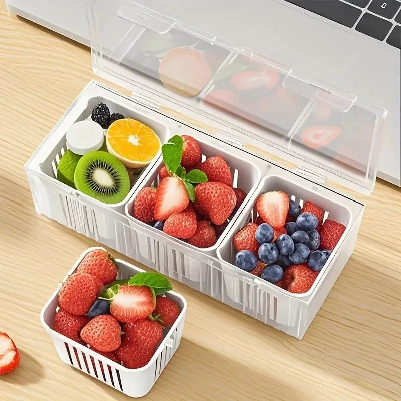 Square Fridge Storage Box Set - Clear Compartment Produce Keeper - photo 6