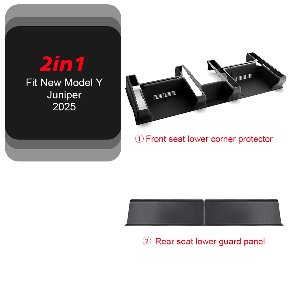 TESY For Tesla Model Y Juniper Launch Standard TPE Under Seat Corner Guard Seat Slide Rails Protector Cover Anti-Kick Decor