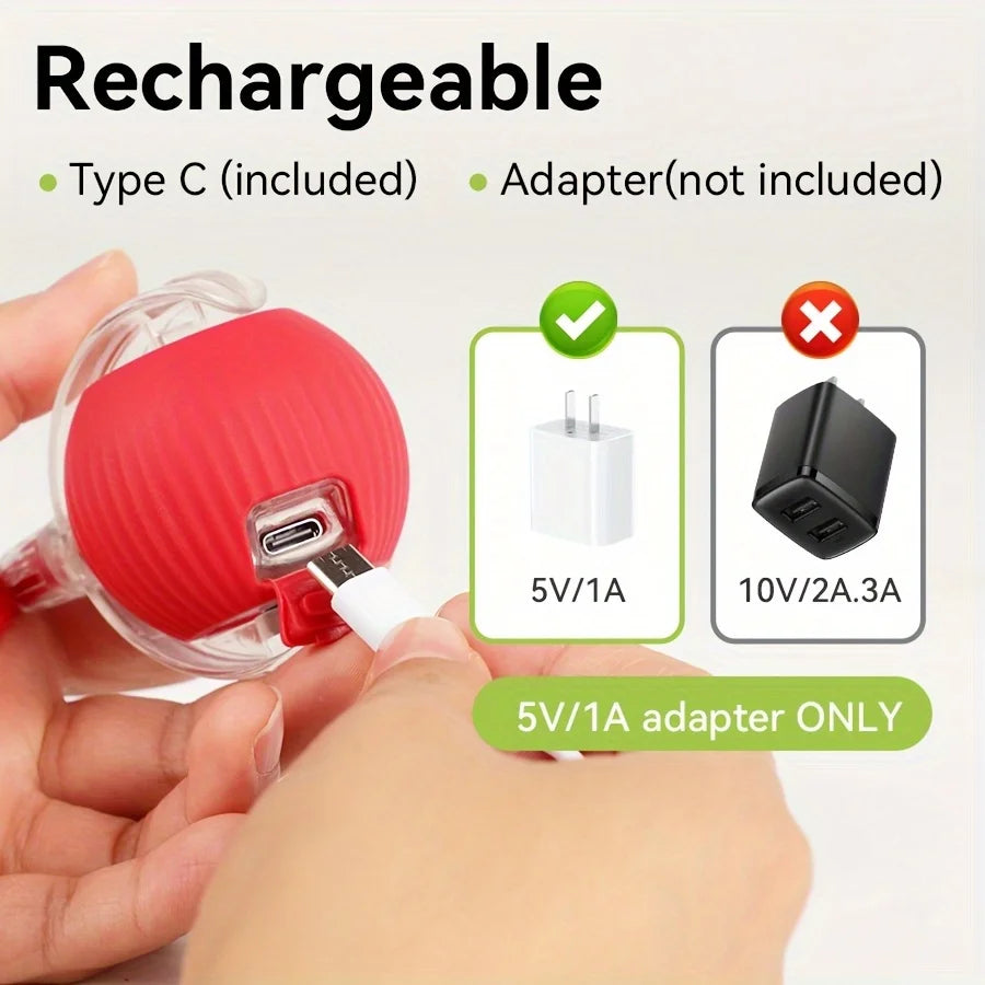 Automatic Rolling Cat Ball Toy with Tail, Rechargeable