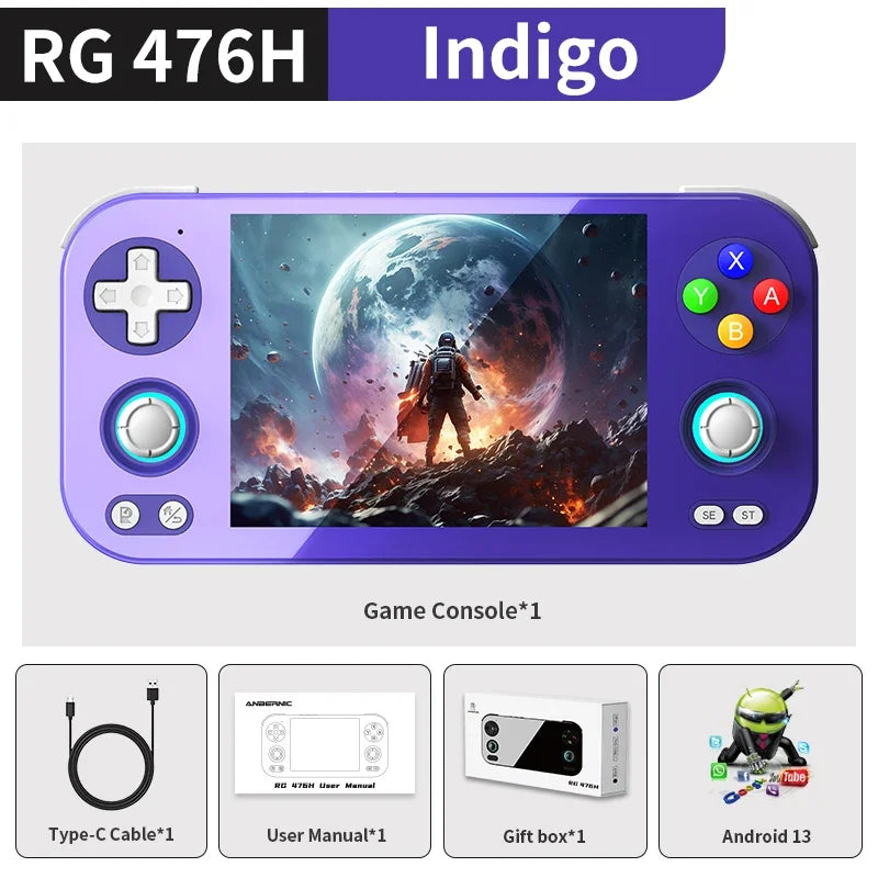 ANBERNIC RG 476H Android Handheld Game Console 4.7"HD Multi-touch Full Screen Hall Triggers Wifi PS2 Retro Video Games  RG476H