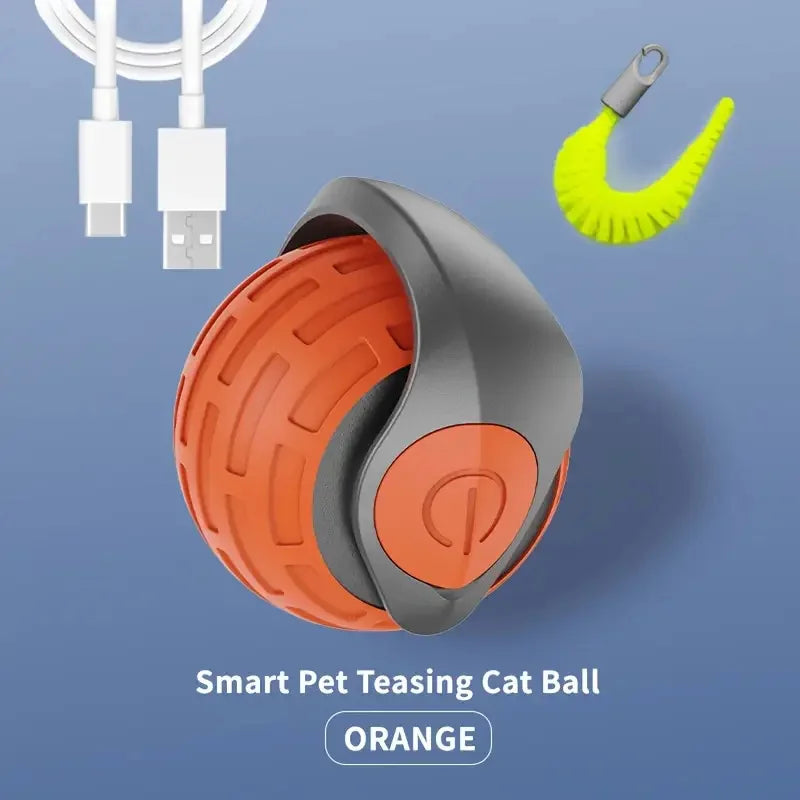 Smart Electric Rolling Cat Toy Ball – USB Rechargeable Automatic Interactive Teaser | Moving Bouncing Ball for Cats