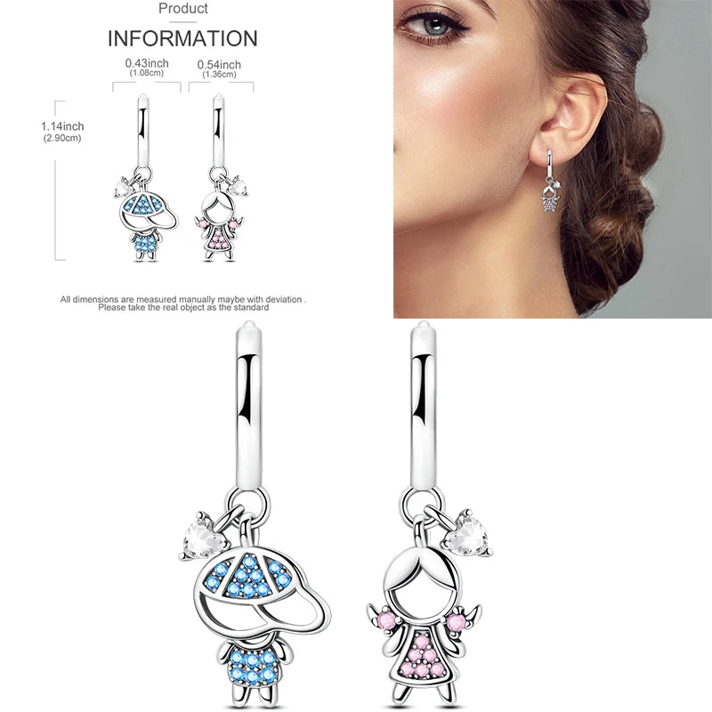 Sparkling Gold Woman Hoop Earrings 925 Sterling Silver Butterfly Colored Zirconium Earrings for Women Jewelry Anniversary Gift