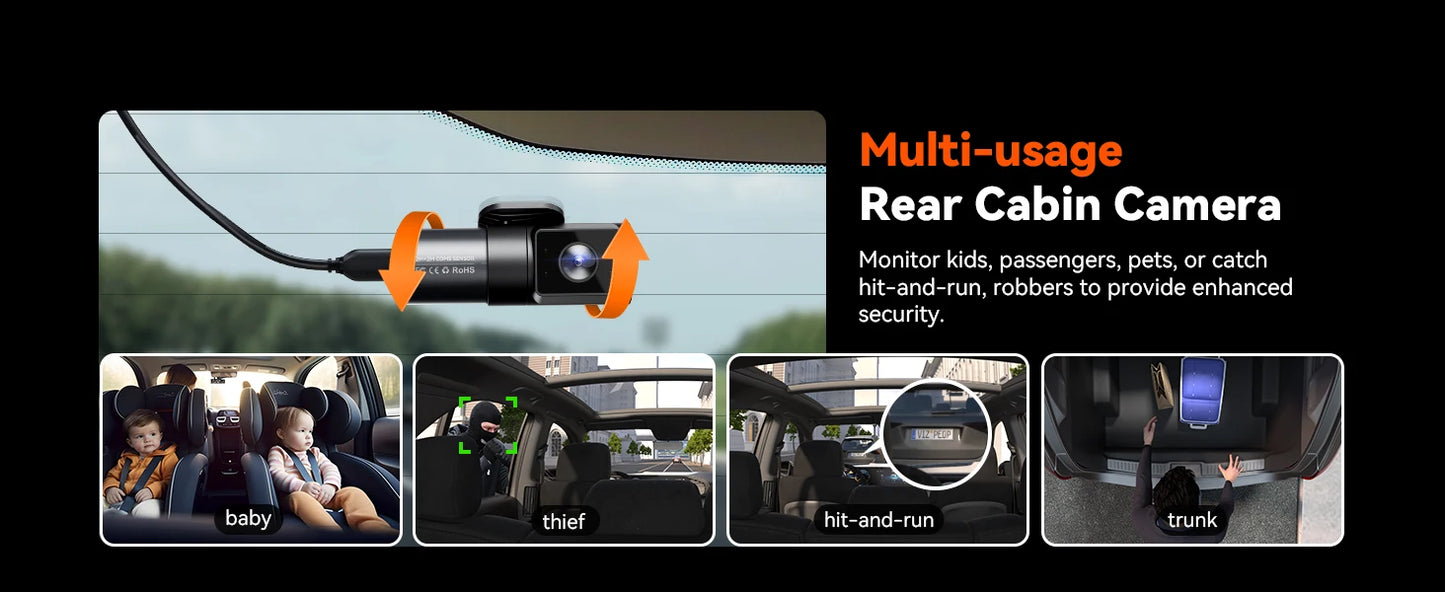 Vantrue N5 DashCam 4 Channel WiFi 360° All Sides  STARVIS 2 IR Night Vision Voice Control GPS Car Dash Cam Support 512GB Max
