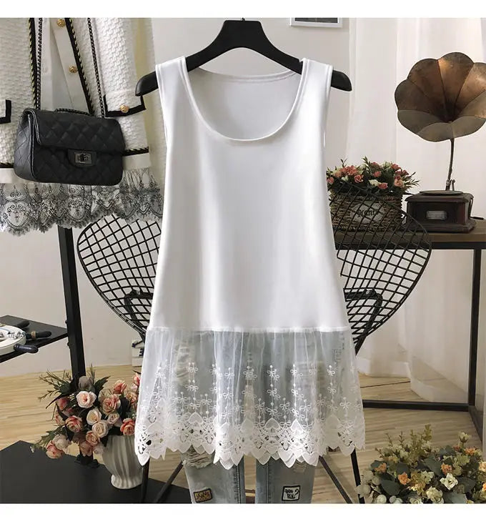 Solid Tanks Women Bow Pattern Hollow Out Lace Patchwork O-neck Simple All-match Summer Korean Style Loose Fashion Leisure Thin