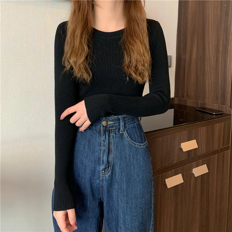 Women's basic knit pullover, crew neck jumper — view 14 of 20