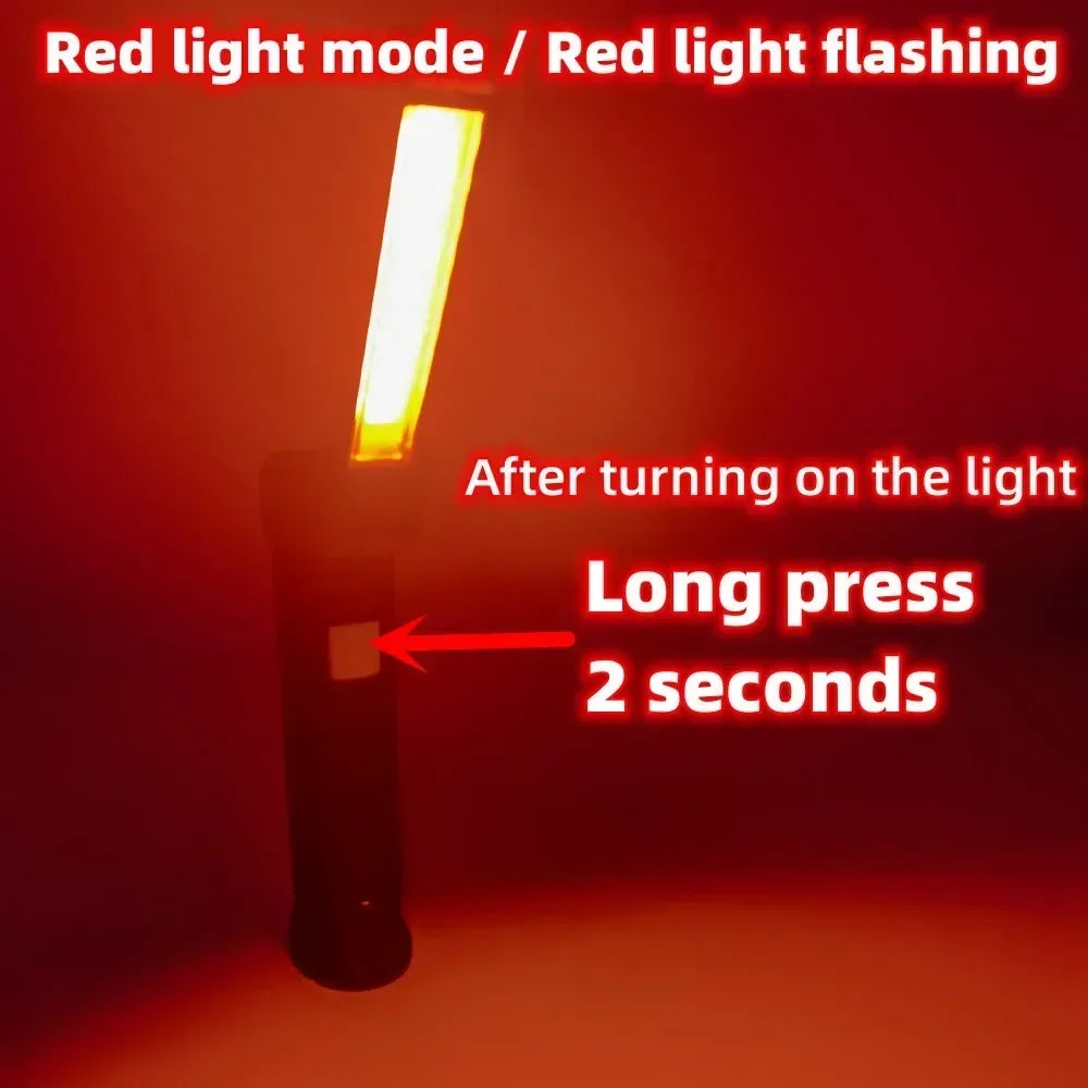 1pc COB LED Work Light Dimmable USB Rechargeable LED Flashlight Inspection Lamp With Magnet&Hook 14500/18650 Battery Torch light