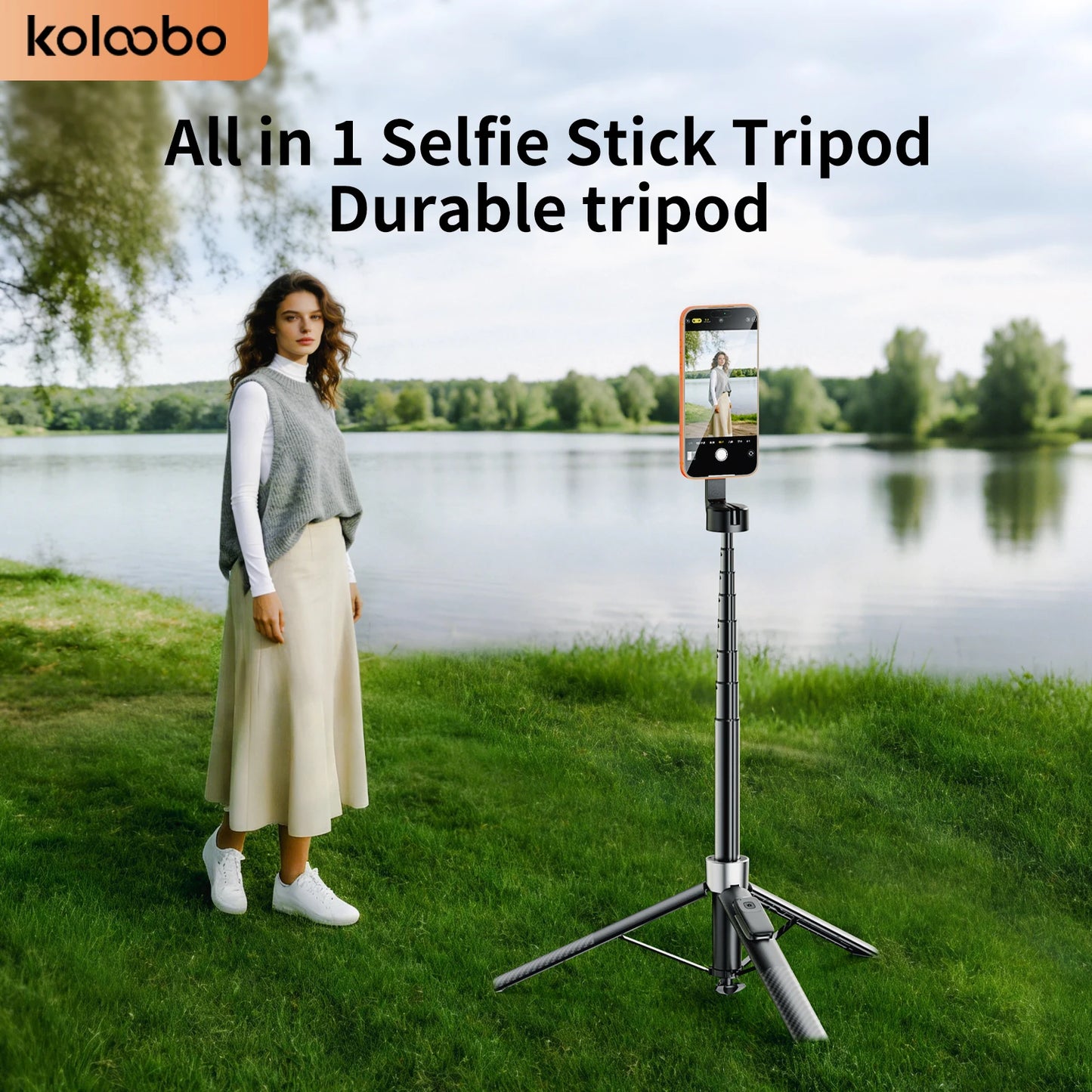 Double-side Magnetic Phone Selfie Stick with Remote Auto-Open 1.8m Extendable Tripod for iPhone 17 16 15 Pro Live Streaming Vlog