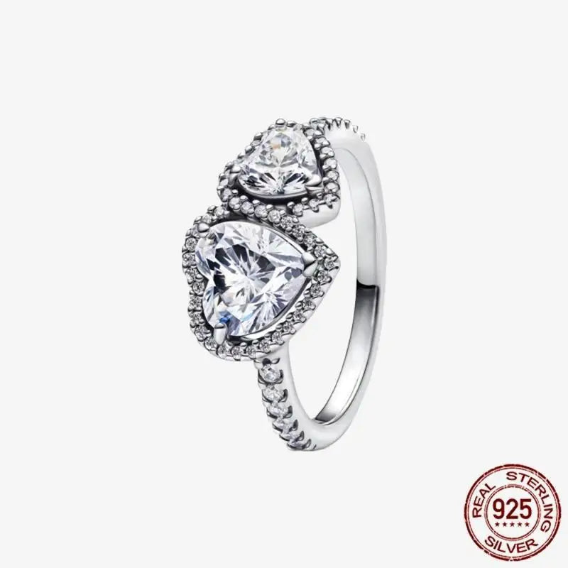 925 Sterling Silver Open Ring Style CZ Paved Heart Butterfly Flower Colorful Gemstone Ring For Women Daily Wear Jewelry Gift