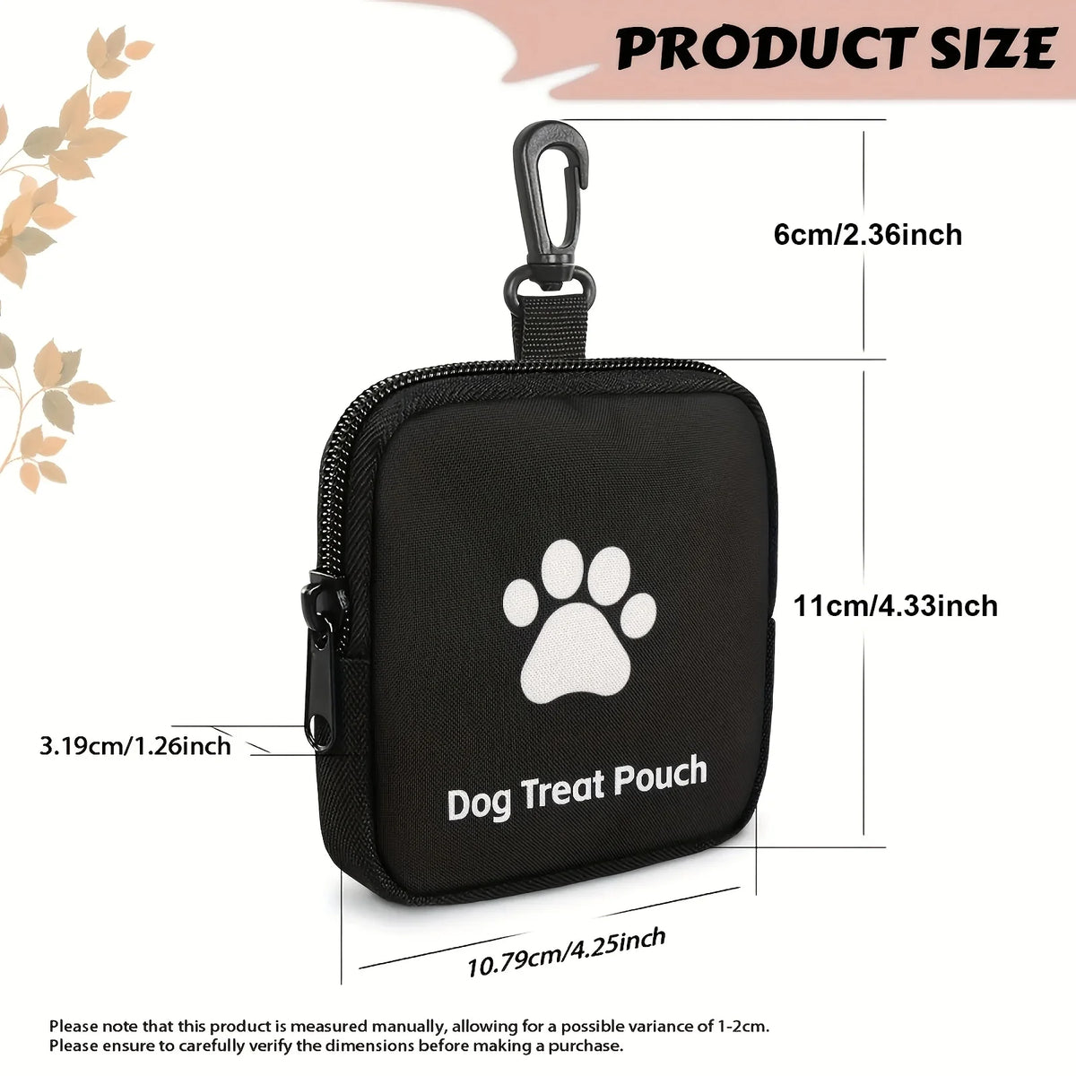 Paw Print Dog Treat Pouch - Zipper Snack Bag – photo 2
