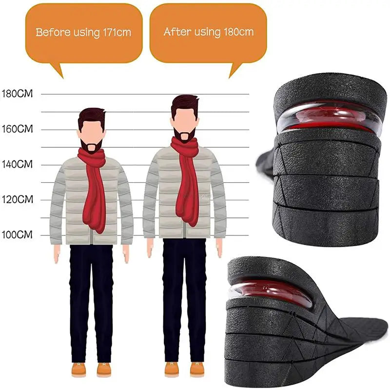 Height Increase Insoles Air Shoe Cushion Lift Insert Men Women 3-9cm Invisible Variable Insole Adjustable Cut Taller Support Pad