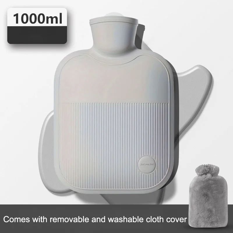 1000ml Hot Water Bottle with Soft Cloth Cover - Non-Slip Grip Warmer - photo 12