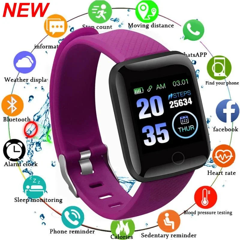 New 116Plus Smart Watch for Men Women Kids Gift Message Remind Music Control Sport Step Calories D13 Smartwatch Alarm Clock