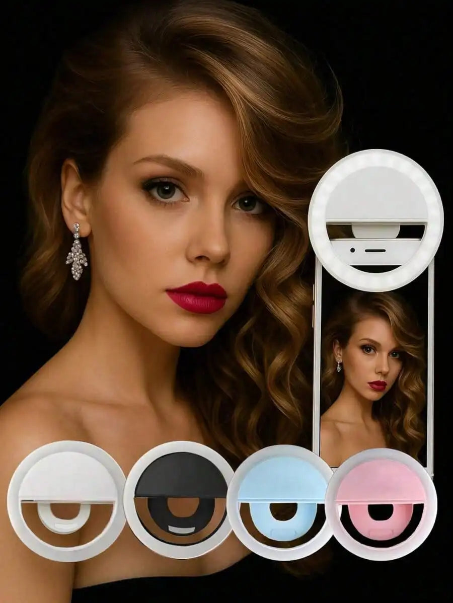 Dry battery Clip selfie ring light, portable LED selfie fill LED light, mobile live streaming video mini flash LED light, night