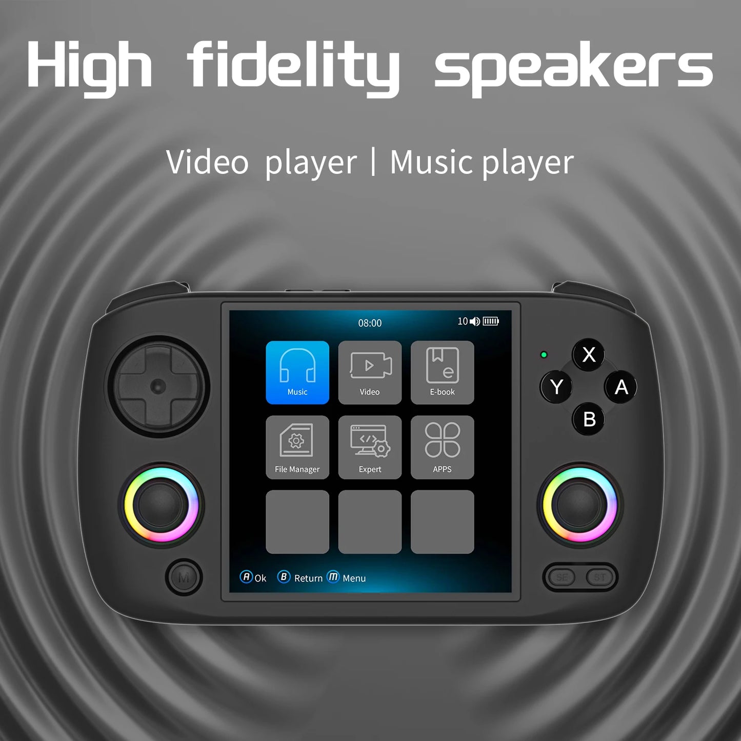 Anbernic RG CubeXX Retro Handheld Game Console 3.95 Inch IPS Screen 64 Bit Linux System With RGB Joystick Lighting HDMI-Support